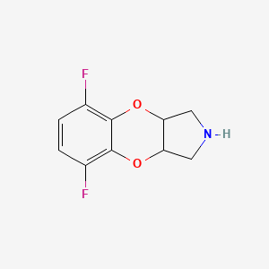 molecular formula C10H9F2NO2 B13265163 10,13-Difluoro-2,8-dioxa-5-azatricyclo[7.4.0.0,3,7]trideca-1(9),10,12-triene 