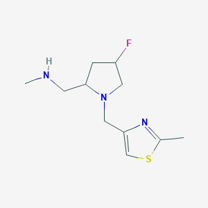 molecular formula C11H18FN3S B13265170 ({4-Fluoro-1-[(2-methyl-1,3-thiazol-4-yl)methyl]pyrrolidin-2-yl}methyl)(methyl)amine 