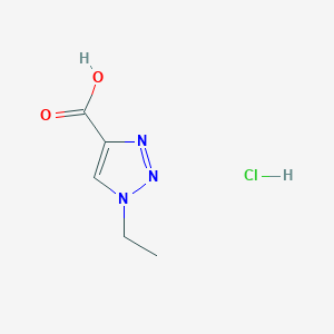 molecular formula C5H8ClN3O2 B13265190 1-ethyl-1H-1,2,3-triazole-4-carboxylic acid hydrochloride 
