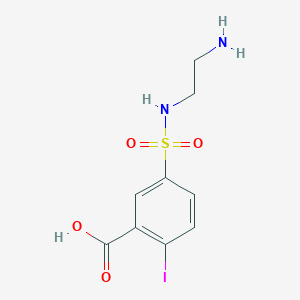 molecular formula C9H11IN2O4S B13265192 5-[(2-Aminoethyl)sulfamoyl]-2-iodobenzoic acid 