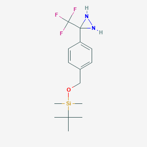 molecular formula C15H23F3N2OSi B132652 3-[4-[[[(1,1-Dimethylethyl)dimethylsilyl]oxy]methyl]phenyl]-3-(trifluoromethyl)-diaziridine CAS No. 87736-83-2