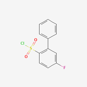 molecular formula C12H8ClFO2S B13265201 5-Fluoro-2-biphenylsulfonylchloride 
