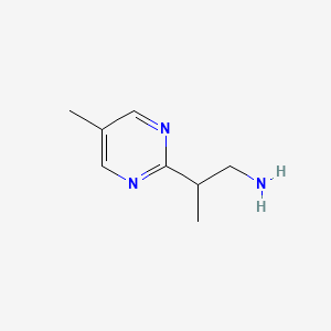 molecular formula C8H13N3 B13265229 2-(5-Methylpyrimidin-2-yl)propan-1-amine 