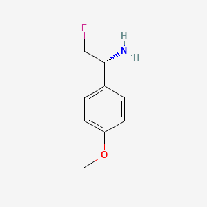 molecular formula C9H12FNO B13265240 (1R)-2-Fluoro-1-(4-methoxyphenyl)ethanamine 