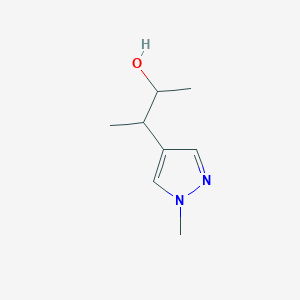 molecular formula C8H14N2O B13265243 3-(1-methyl-1H-pyrazol-4-yl)butan-2-ol 