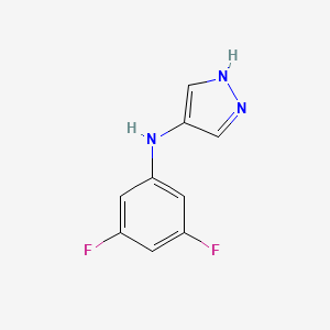 molecular formula C9H7F2N3 B13265266 N-(3,5-Difluorophenyl)-1H-pyrazol-4-amine 