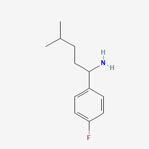 molecular formula C12H18FN B13265269 1-(4-Fluorophenyl)-4-methylpentan-1-amine 