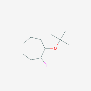 molecular formula C11H21IO B13265271 1-(Tert-butoxy)-2-iodocycloheptane 