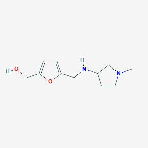 molecular formula C11H18N2O2 B13265295 (5-{[(1-Methylpyrrolidin-3-yl)amino]methyl}furan-2-yl)methanol 