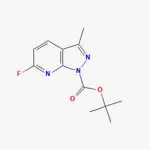 molecular formula C12H14FN3O2 B1326531 1-Boc-3-methyl-6-fluoro-1H-pyrazolo[3,4-B]pyridine CAS No. 920036-29-9