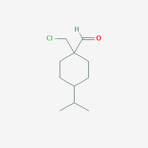 molecular formula C11H19ClO B13265320 1-(Chloromethyl)-4-(propan-2-yl)cyclohexane-1-carbaldehyde 