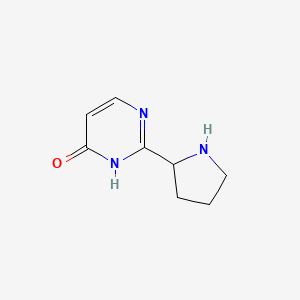 molecular formula C8H11N3O B13265322 2-(Pyrrolidin-2-yl)-3,4-dihydropyrimidin-4-one 