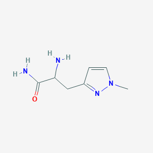 molecular formula C7H12N4O B13265324 2-amino-3-(1-methyl-1H-pyrazol-3-yl)propanamide 