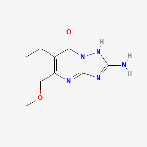 molecular formula C9H13N5O2 B13265335 2-Amino-6-ethyl-5-(methoxymethyl)-4H,7H-[1,2,4]triazolo[1,5-a]pyrimidin-7-one 