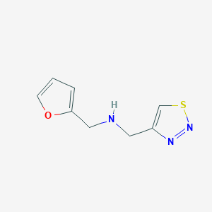 molecular formula C8H9N3OS B13265342 (Furan-2-ylmethyl)(1,2,3-thiadiazol-4-ylmethyl)amine 