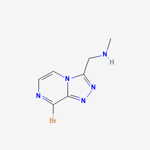 molecular formula C7H8BrN5 B13265344 ({8-Bromo-[1,2,4]triazolo[4,3-a]pyrazin-3-yl}methyl)(methyl)amine 