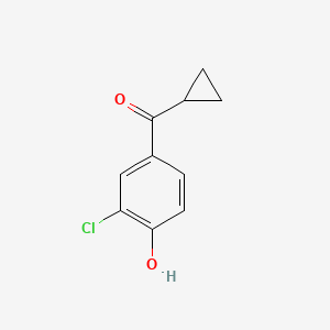 molecular formula C10H9ClO2 B13265349 2-Chloro-4-cyclopropanecarbonylphenol 