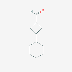 molecular formula C11H18O B13265358 3-Cyclohexylcyclobutane-1-carbaldehyde 