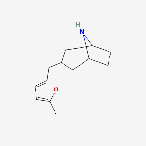 molecular formula C13H19NO B13265361 3-[(5-Methylfuran-2-yl)methyl]-8-azabicyclo[3.2.1]octane 