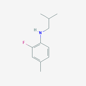 molecular formula C11H16FN B13265379 2-fluoro-4-methyl-N-(2-methylpropyl)aniline 