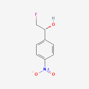 molecular formula C8H8FNO3 B13265389 (1R)-2-Fluoro-1-(4-nitrophenyl)ethan-1-ol 