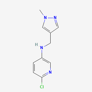 molecular formula C10H11ClN4 B13265417 6-Chloro-N-[(1-methyl-1H-pyrazol-4-yl)methyl]pyridin-3-amine 