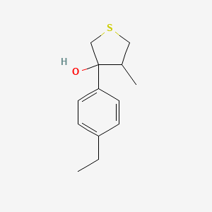 molecular formula C13H18OS B13265443 3-(4-Ethylphenyl)-4-methylthiolan-3-ol 