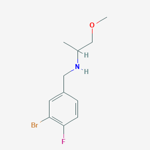 molecular formula C11H15BrFNO B13265451 [(3-Bromo-4-fluorophenyl)methyl](1-methoxypropan-2-YL)amine 