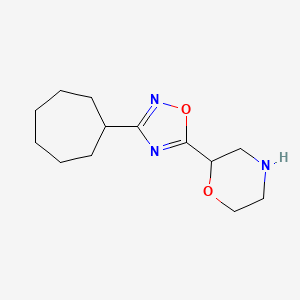 molecular formula C13H21N3O2 B13265488 2-(3-Cycloheptyl-1,2,4-oxadiazol-5-yl)morpholine 