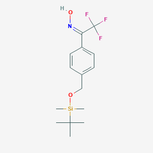 molecular formula C15H22F3NO2Si B132655 N-{(1Z)-1-[4-({[tert-Butyl(dimethyl)silyl]oxy}methyl)phenyl]-2,2,2-trifluoroethylidene}hydroxylamine CAS No. 87736-77-4