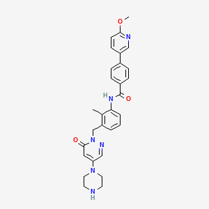 4-(6-Methoxy-3-pyridyl)-N-[2-methyl-3-[(6-oxo-4-piperazin-1-yl-pyridazin-1-yl)methyl]phenyl]benzamide