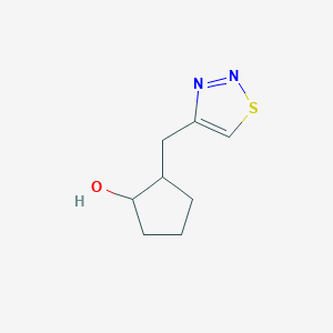 molecular formula C8H12N2OS B13265524 2-[(1,2,3-Thiadiazol-4-yl)methyl]cyclopentan-1-ol 