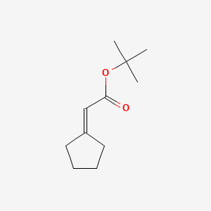 molecular formula C11H18O2 B13265530 Tert-butyl 2-cyclopentylideneacetate 