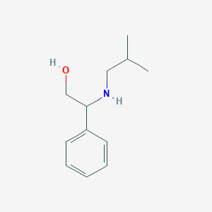 molecular formula C12H19NO B13265533 2-[(2-Methylpropyl)amino]-2-phenylethan-1-ol 