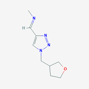 molecular formula C9H14N4O B13265545 (Z)-Methyl({1-[(oxolan-3-yl)methyl]-1H-1,2,3-triazol-4-yl}methylidene)amine 