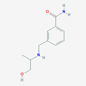 molecular formula C11H16N2O2 B13265564 3-{[(1-Hydroxypropan-2-yl)amino]methyl}benzamide 