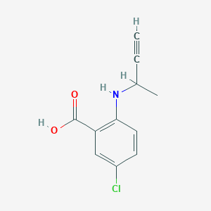 molecular formula C11H10ClNO2 B13265565 2-[(But-3-yn-2-yl)amino]-5-chlorobenzoic acid 