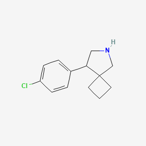 molecular formula C13H16ClN B13265571 8-(4-Chlorophenyl)-6-azaspiro[3.4]octane 