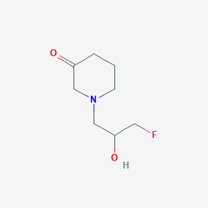 molecular formula C8H14FNO2 B13265595 1-(3-Fluoro-2-hydroxypropyl)piperidin-3-one 