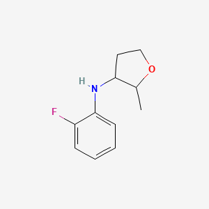 molecular formula C11H14FNO B13265622 N-(2-fluorophenyl)-2-methyloxolan-3-amine 