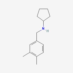 molecular formula C14H21N B13265627 N-[(3,4-dimethylphenyl)methyl]cyclopentanamine 