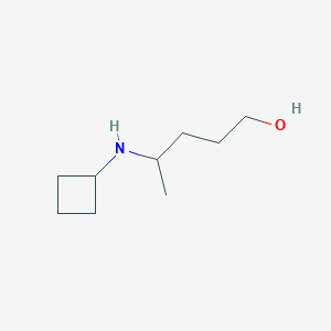 molecular formula C9H19NO B13265635 4-(Cyclobutylamino)pentan-1-ol 