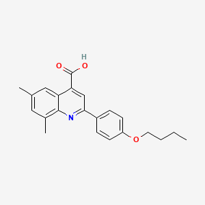 molecular formula C22H23NO3 B1326569 2-(4-Butoxyphenyl)-6,8-dimethylquinoline-4-carboxylic acid CAS No. 932796-15-1
