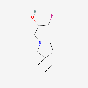 molecular formula C10H18FNO B13265694 1-{6-Azaspiro[3.4]octan-6-yl}-3-fluoropropan-2-ol 