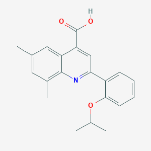 molecular formula C21H21NO3 B1326571 2-(2-Isopropoxyphenyl)-6,8-dimethylquinoline-4-carboxylic acid CAS No. 932796-19-5
