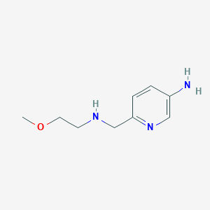 molecular formula C9H15N3O B13265736 6-((2-Methoxyethylamino)methyl)pyridin-3-amine 