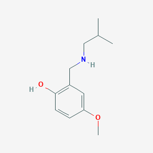 molecular formula C12H19NO2 B13265742 4-Methoxy-2-{[(2-methylpropyl)amino]methyl}phenol 