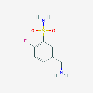 molecular formula C7H9FN2O2S B13265781 5-(Aminomethyl)-2-fluorobenzene-1-sulfonamide 
