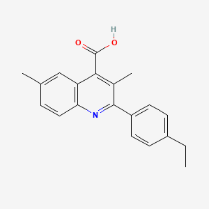 molecular formula C20H19NO2 B1326579 2-(4-Ethylphenyl)-3,6-dimethylquinoline-4-carboxylic acid CAS No. 932841-49-1