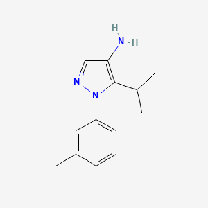 molecular formula C13H17N3 B13265793 1-(3-Methylphenyl)-5-(propan-2-yl)-1H-pyrazol-4-amine 